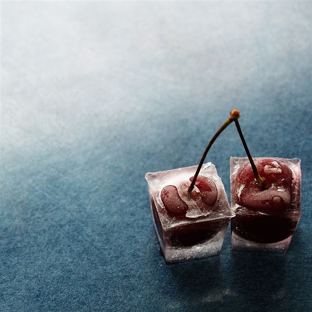 1024x1024 Cherries in Ice - ice iPad Wallpaper