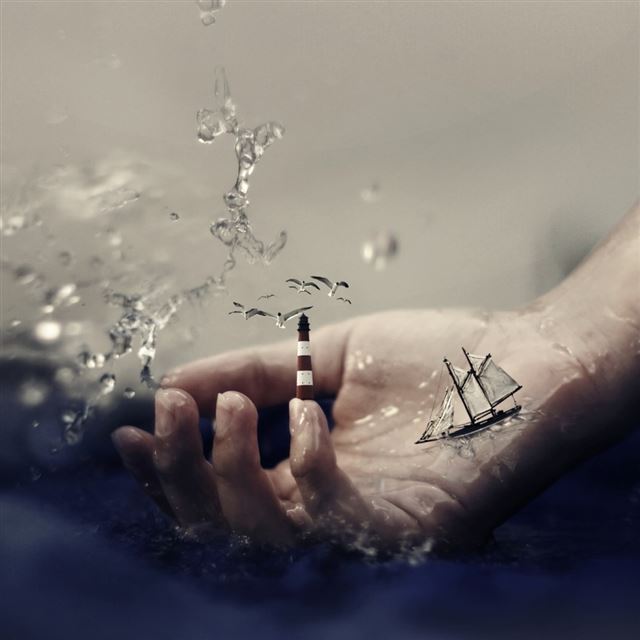 1024x1024 Fantasy Journey - ship iPad Wallpaper