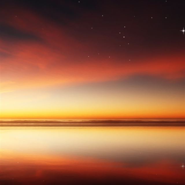 1024x1024 Sunset On Lonely Planet - orange iPad Wallpaper