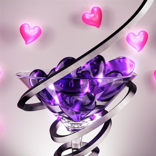 1024x1024 Lucky Hearts -  iPad Wallpaper