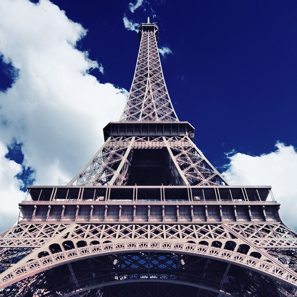 Eiffel Tower Bottom Up View iPad Wallpapers Free Download