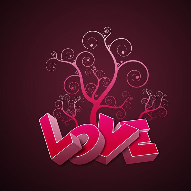 1024x1024 Love in pink - tree iPad Wallpaper