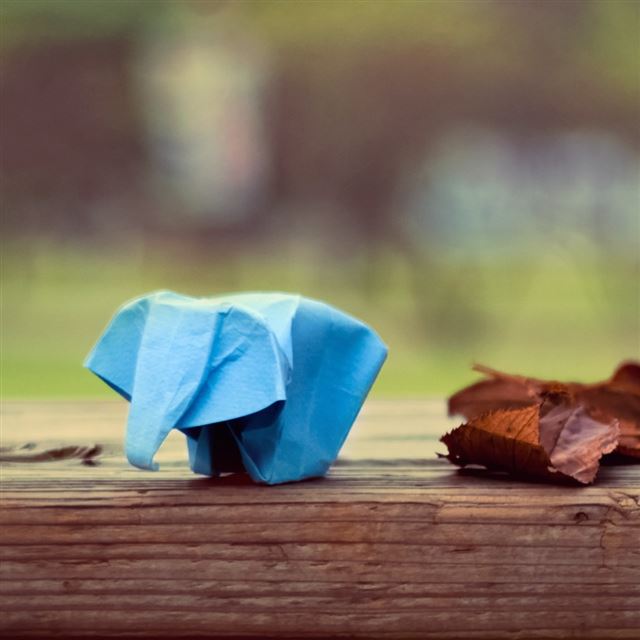 1024x1024 Elephant Origami - leaf iPad Wallpaper