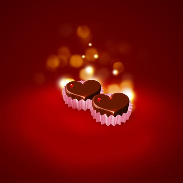 1024x1024 Chocolate Hearts -  iPad Wallpaper