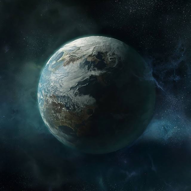 1024x1024 Earth - nebula iPad Wallpaper