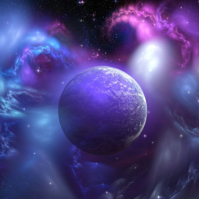 1024x1024 Nebula And Planet -  iPad Wallpaper