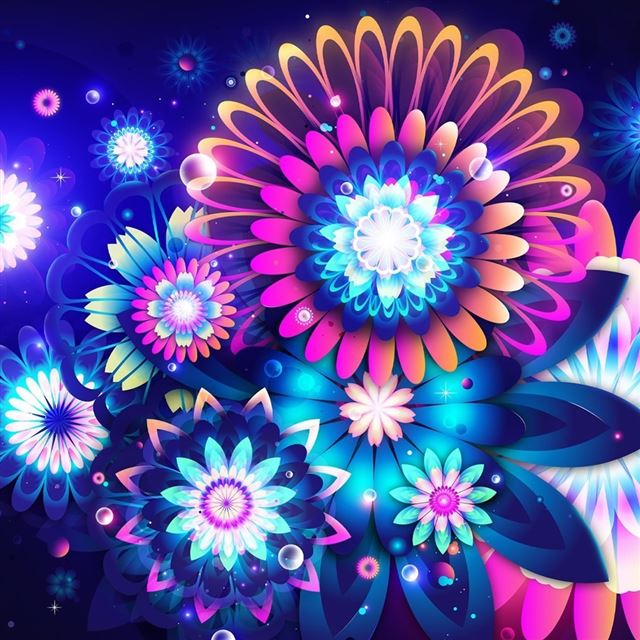 1024x1024 Flowers 1 - purple iPad Wallpaper