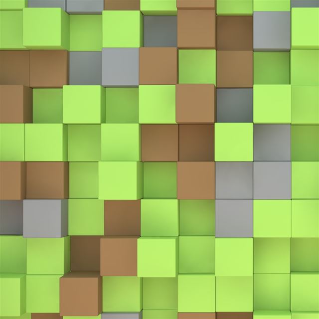 1024x1024 Minecraft Cubes - brown iPad Wallpaper