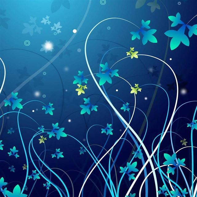1024x1024 Flowers  - cyan iPad Wallpaper
