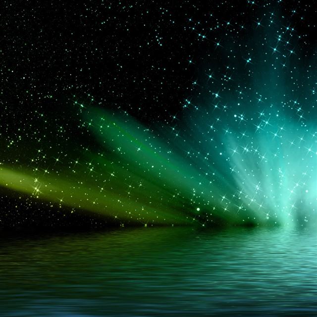1024x1024 Aurora Borealis 2 - star iPad Wallpaper