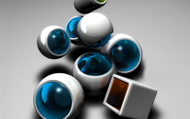 1024x1024 Robot eyes 3D - cyan iPad Wallpaper