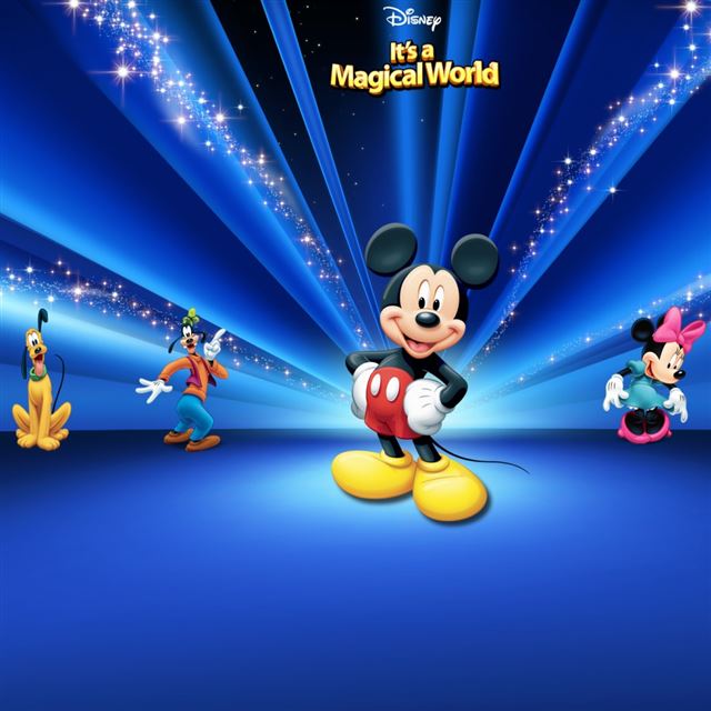 1024x1024 Disney  Characters Dark Blue - orange iPad Wallpaper