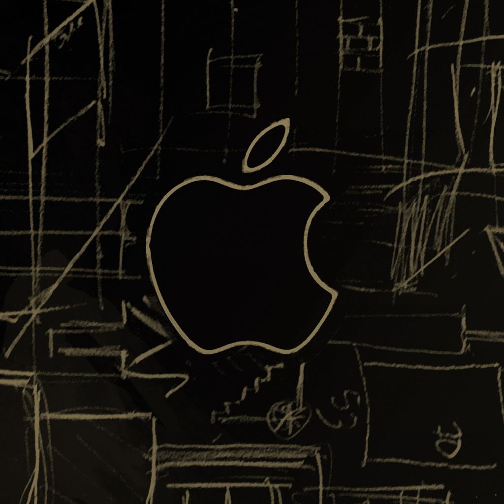 Apple Logo Sketch iPad Wallpapers Free Download