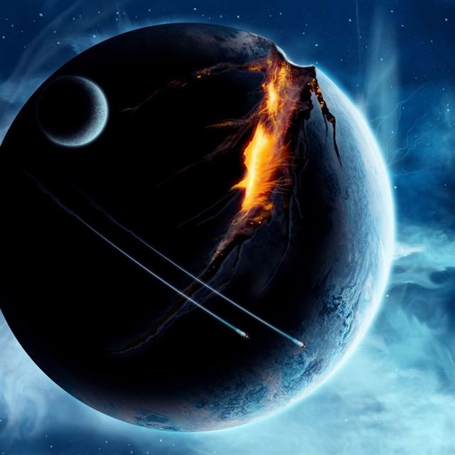 1024x1024 Imploding Planet Fantasy - planet iPad Wallpaper