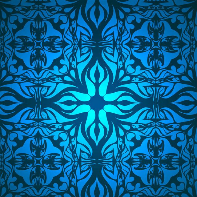 1024x1024 Vintage Blue Pattern - cyan iPad Wallpaper