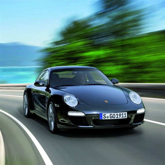 1024x1024 2011 Black Porsche 911 Black Edition - road iPad Wallpaper