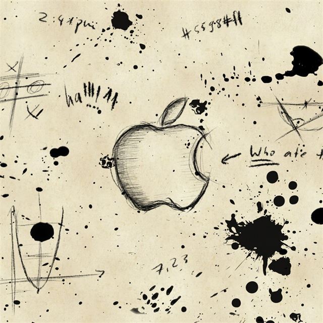1024x1024 Apple Sketch - apple iPad Wallpaper