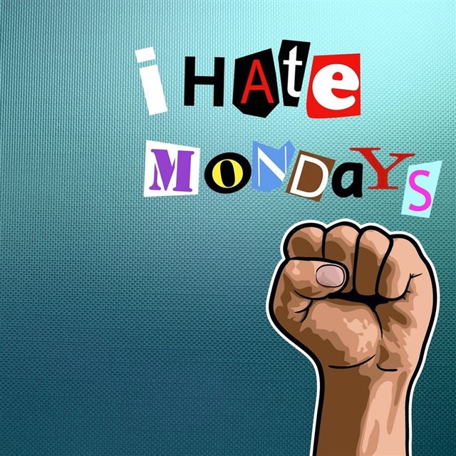 1024x1024 I Hate Mondays - black iPad Wallpaper