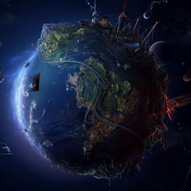 1024x1024 Heaven and Hell - earth iPad Wallpaper