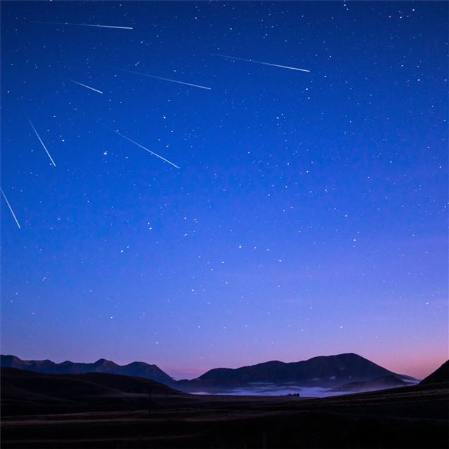 1024x1024 stars mountains under blue sky 5k - 5k iPad Wallpaper