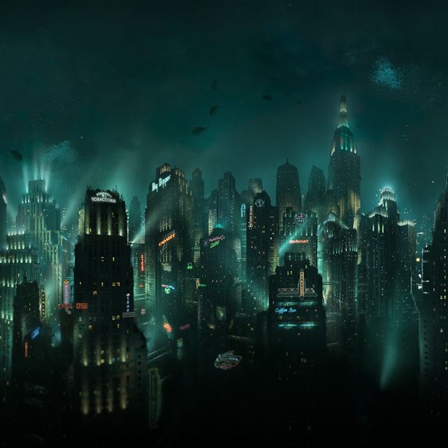 1024x1024 Bioshock Rapture - tower iPad Wallpaper