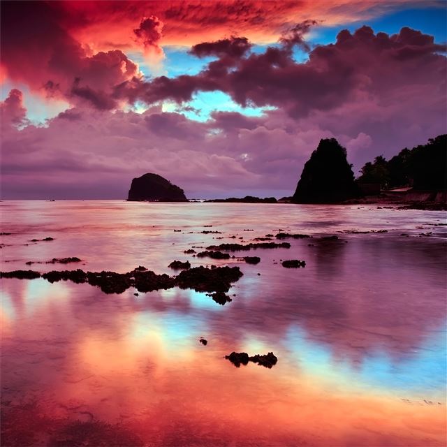 1024x1024 beach sky 4k - sky iPad Wallpaper