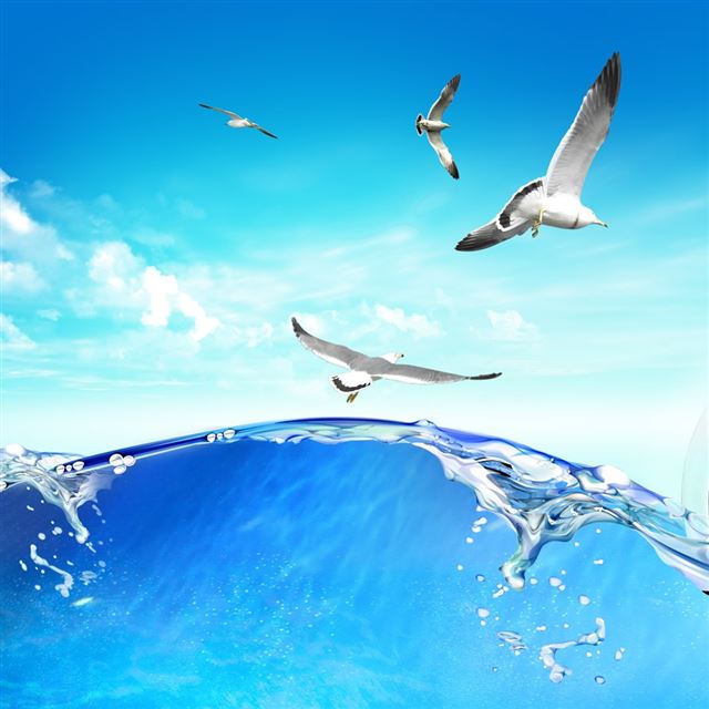 1024x1024 Internet World - flying iPad Wallpaper