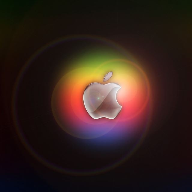 1024x1024 Colorful Glow In Apple - apple iPad Wallpaper