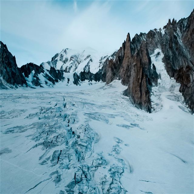 1024x1024 winters mountains 4k - mountains iPad Wallpaper