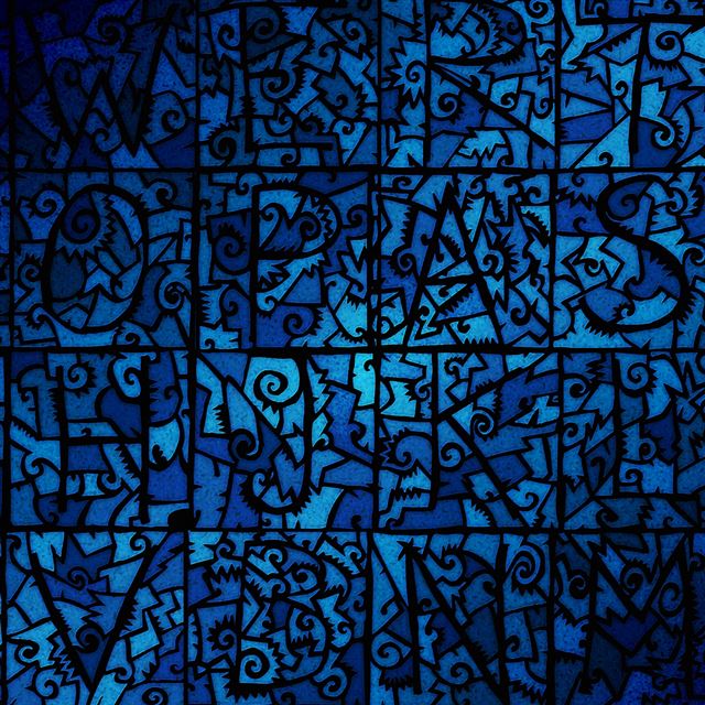 1024x1024 Blue Stained Glass -  iPad Wallpaper