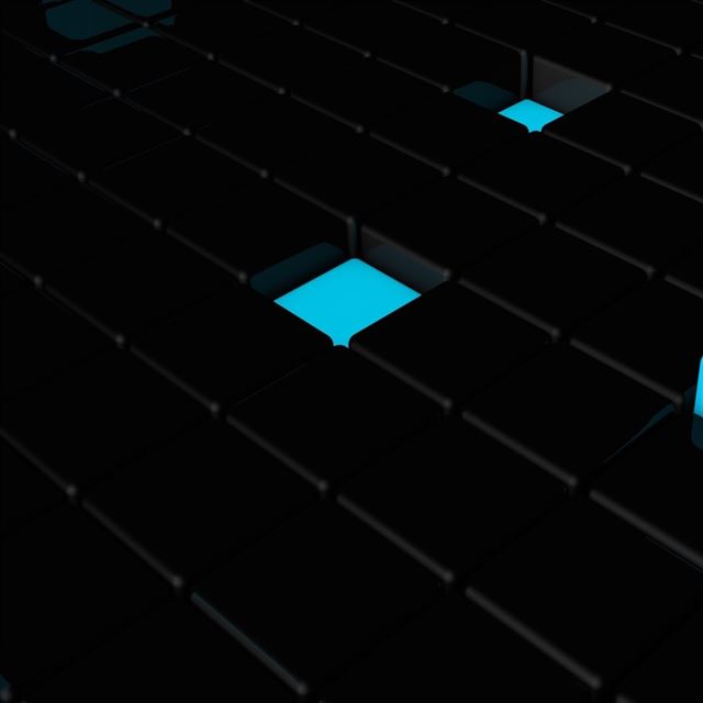 1024x1024 Black And Teal Cubes - diamonds iPad Wallpaper