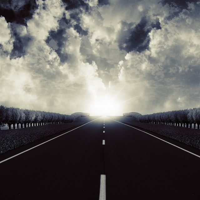 1024x1024 Dark Road 2 - road iPad Wallpaper