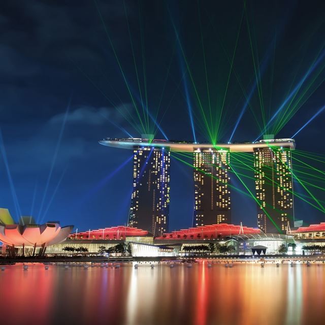 1024x1024 Singapore Gardens By the Bay Lights - singapore iPad Wallpaper