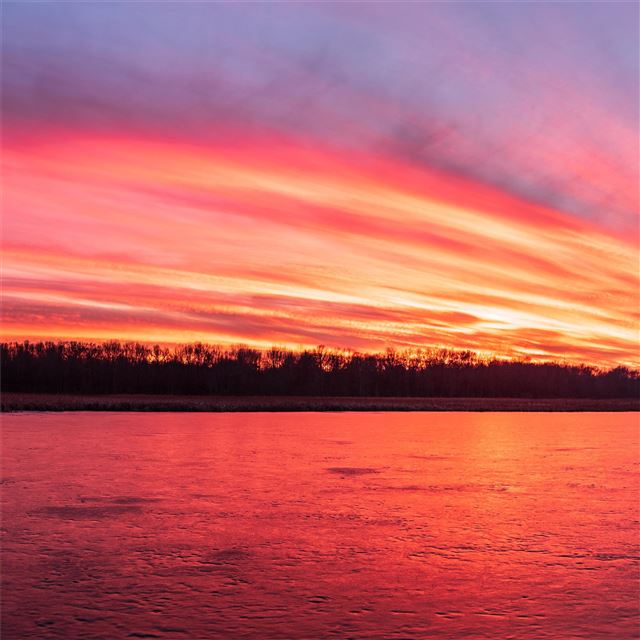 1024x1024 christmas sunset in michigan 5k - 4k iPad Wallpaper