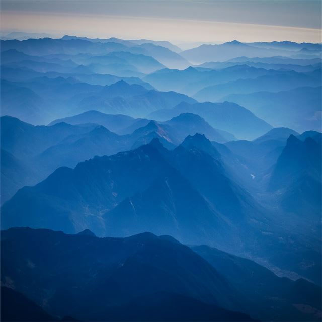 1024x1024 shades of blue 4k - nature iPad Wallpaper