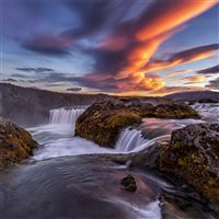 iceland river waterfall 4k wallpaper