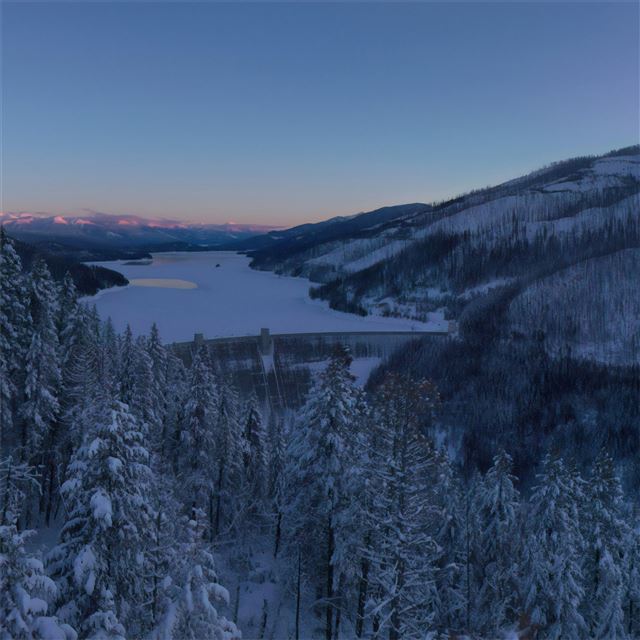 1024x1024 frozen dam landscape 4k - mountains iPad Wallpaper