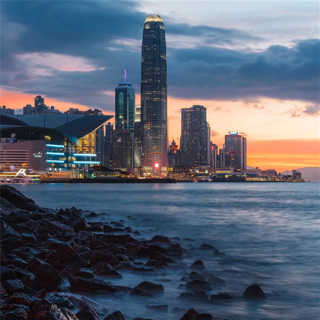 1024x1024 skyline during golden hour 5k - skyline iPad Wallpaper