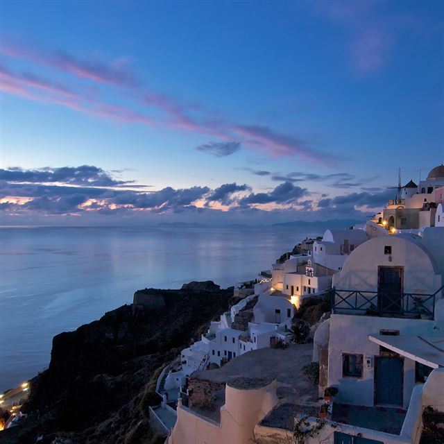 1024x1024 Santorini Greece - house iPad Wallpaper