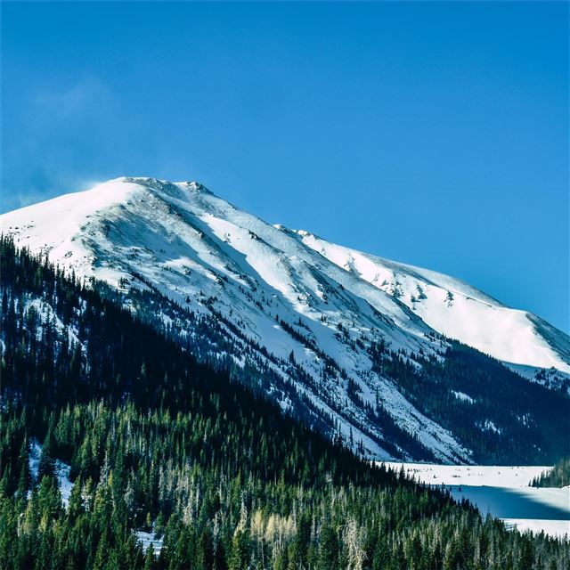 1024x1024 snow capped mountains daylight 5k - mountains iPad Wallpaper