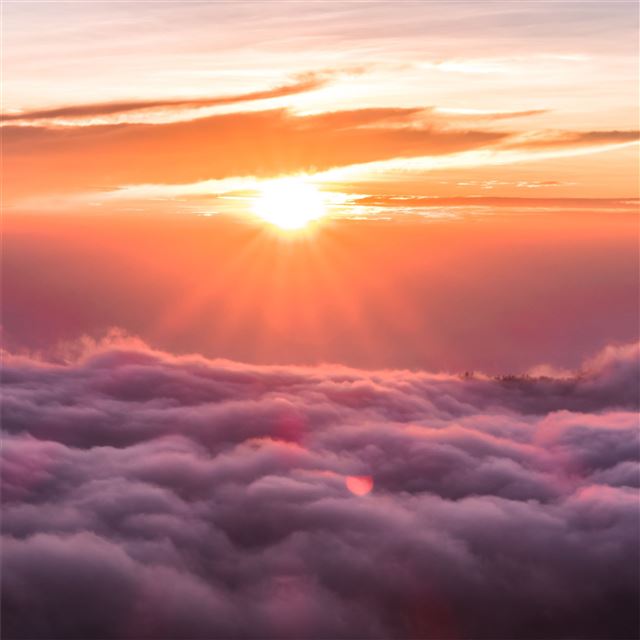 1024x1024 sunrise spectrum clouds 5k - 5k iPad Wallpaper