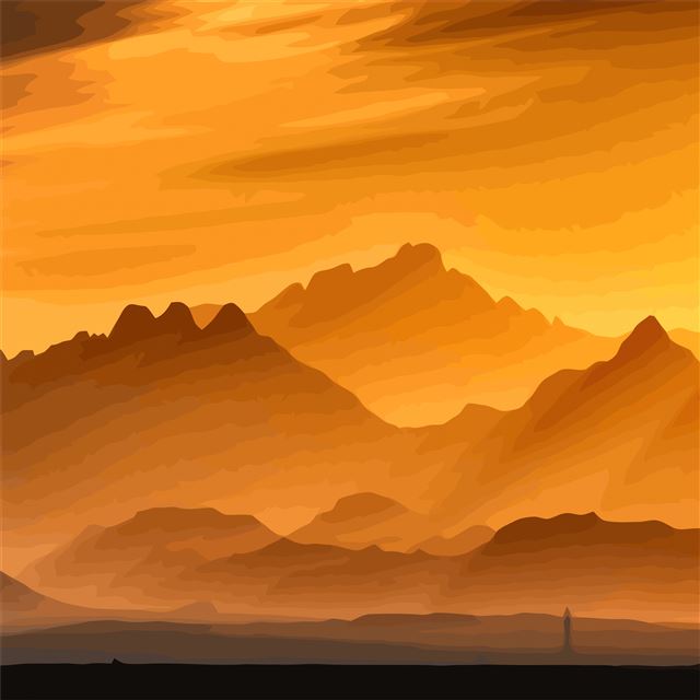 1024x1024 minimal landscape mountains 5k - 5k iPad Wallpaper