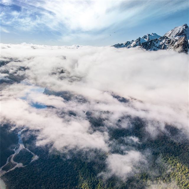 1024x1024 clouds top view from the helicopter - clouds iPad Wallpaper