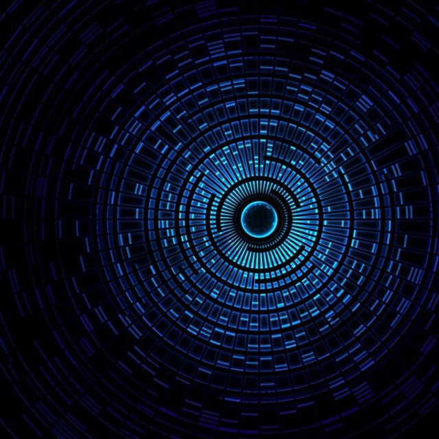 1024x1024 Round Tunnel - cyan iPad Wallpaper