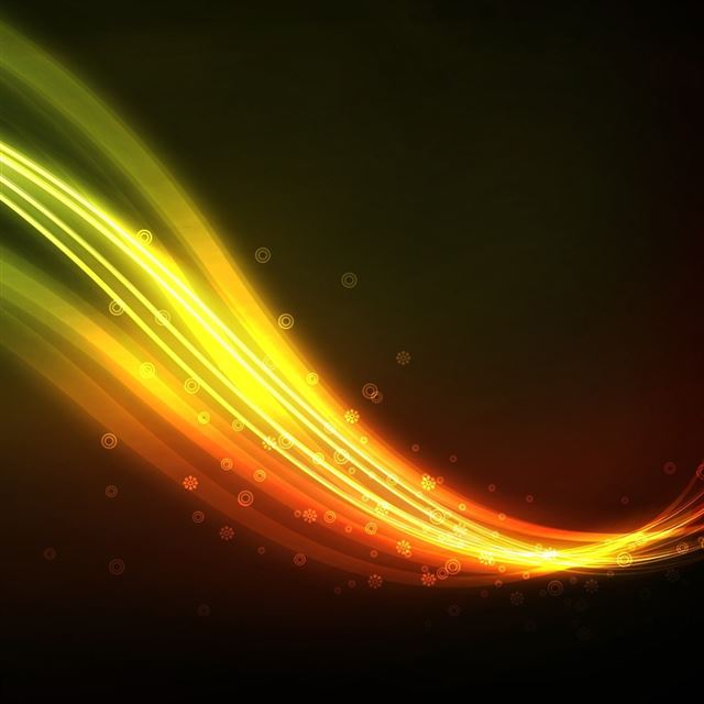 1024x1024 Orange Waves and Circles abstract - yellow iPad Wallpaper