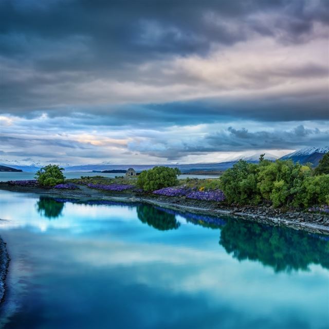 1024x1024 Calm Blue Landscape - landscape iPad Wallpaper