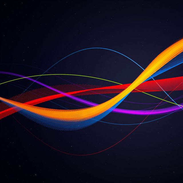 1024x1024 Colorful Curves - yellow iPad Wallpaper