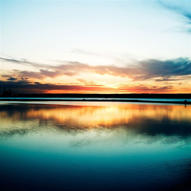 1024x1024 Lake - orange iPad Wallpaper