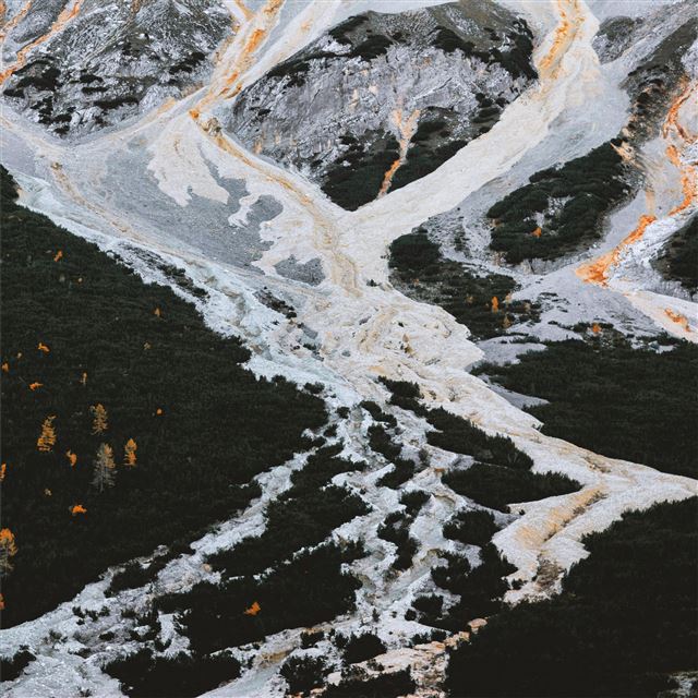 1024x1024 aerial view of frozen winter landscape 5k - aerial iPad Wallpaper
