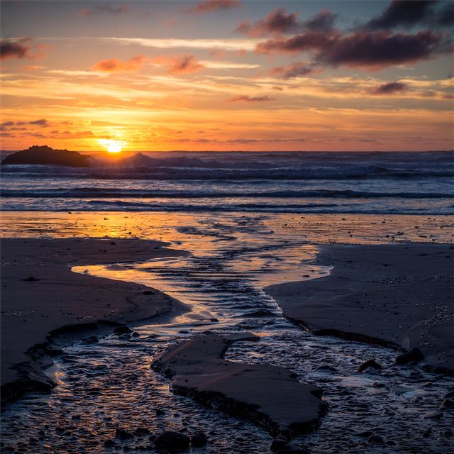 1024x1024 sunset at hug point 4k - nature iPad Wallpaper